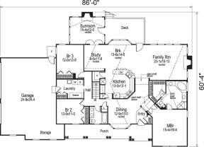 Floorplan 1 for House Plan #5633-00093