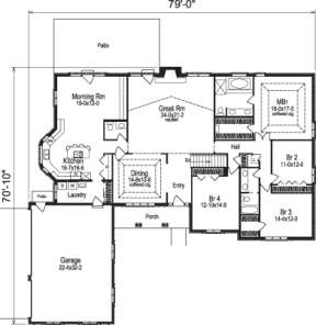 Floorplan 1 for House Plan #5633-00095