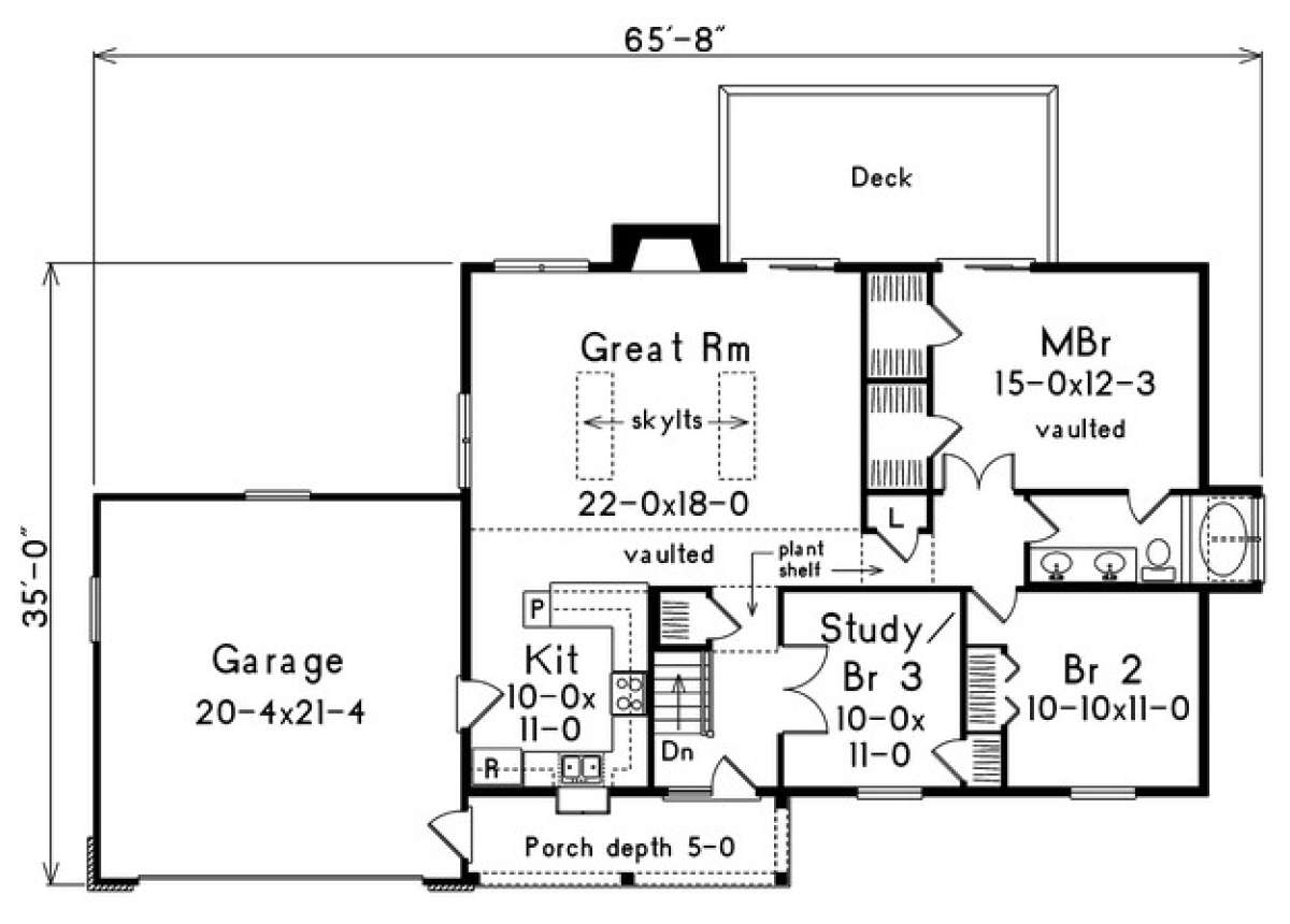 Floorplan 1 for House Plan #5633-00096