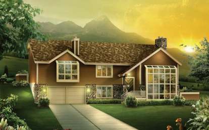 Lake Front House Plan #5633-00098 Elevation Photo