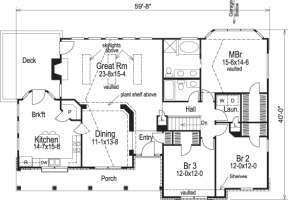 Floorplan 1 for House Plan #5633-00100