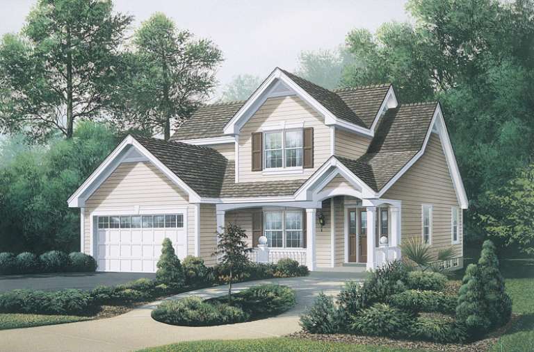 Narrow Lot House Plan #5633-00101 Elevation Photo
