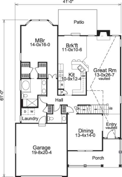 Floorplan 1 for House Plan #5633-00101