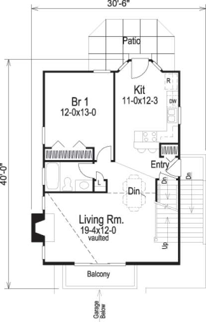 Floorplan 1 for House Plan #5633-00102