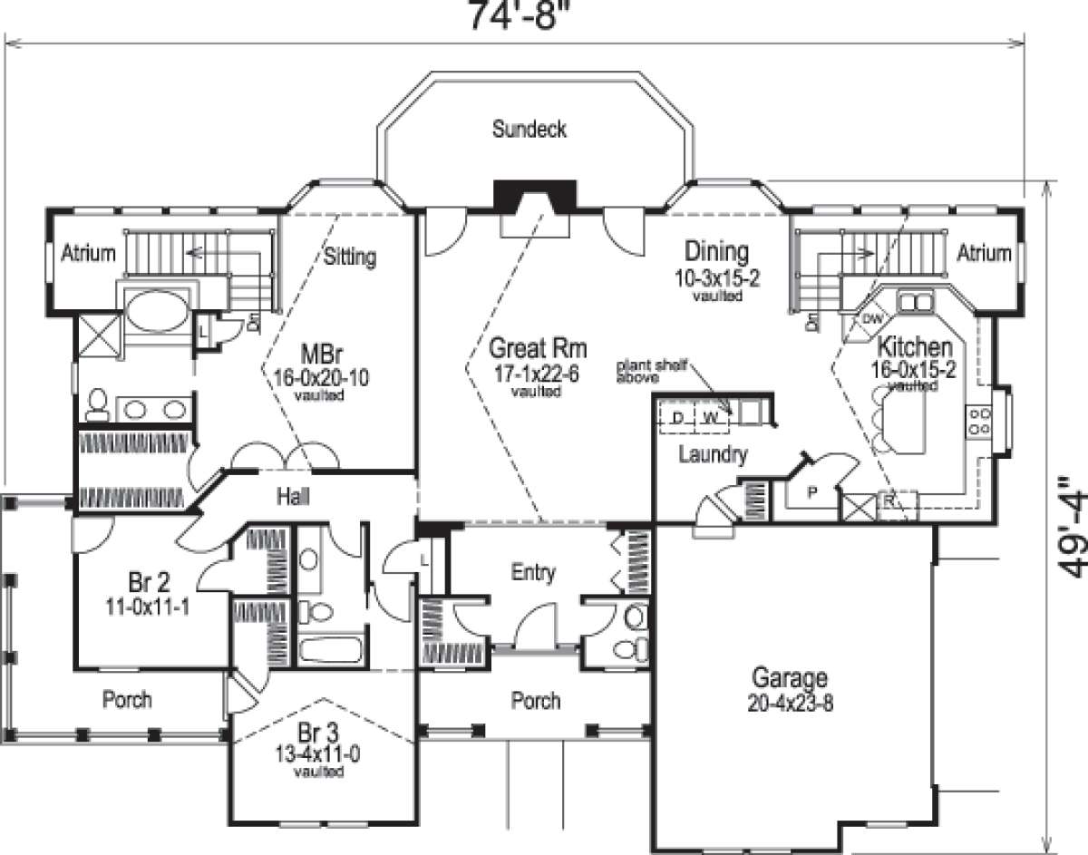 Floorplan 1 for House Plan #5633-00104