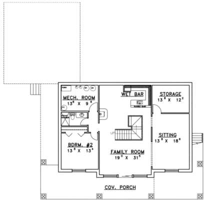Basement Floor for House Plan #039-00179