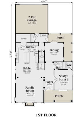 Main Floor for House Plan #009-00199