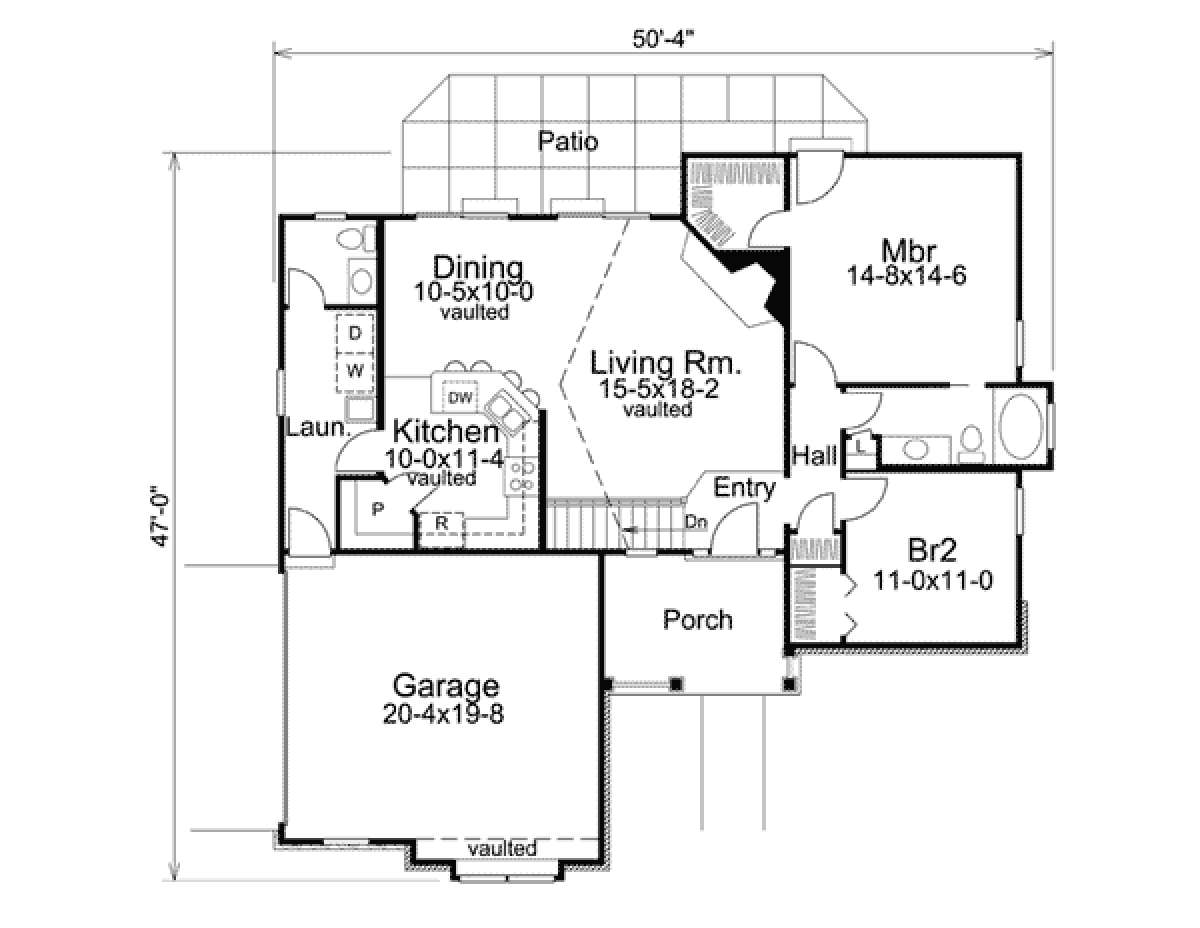 Floorplan 1 for House Plan #5633-00109