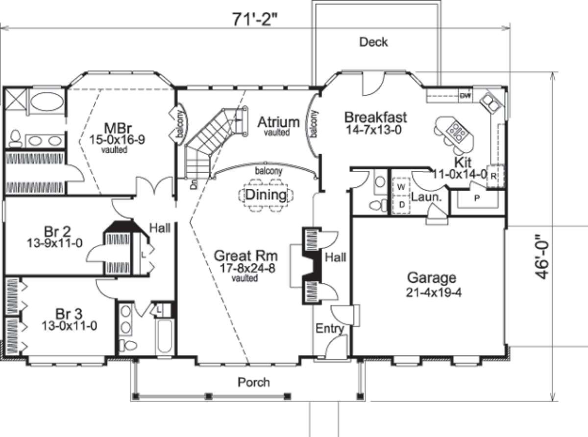 Floorplan 1 for House Plan #5633-00111