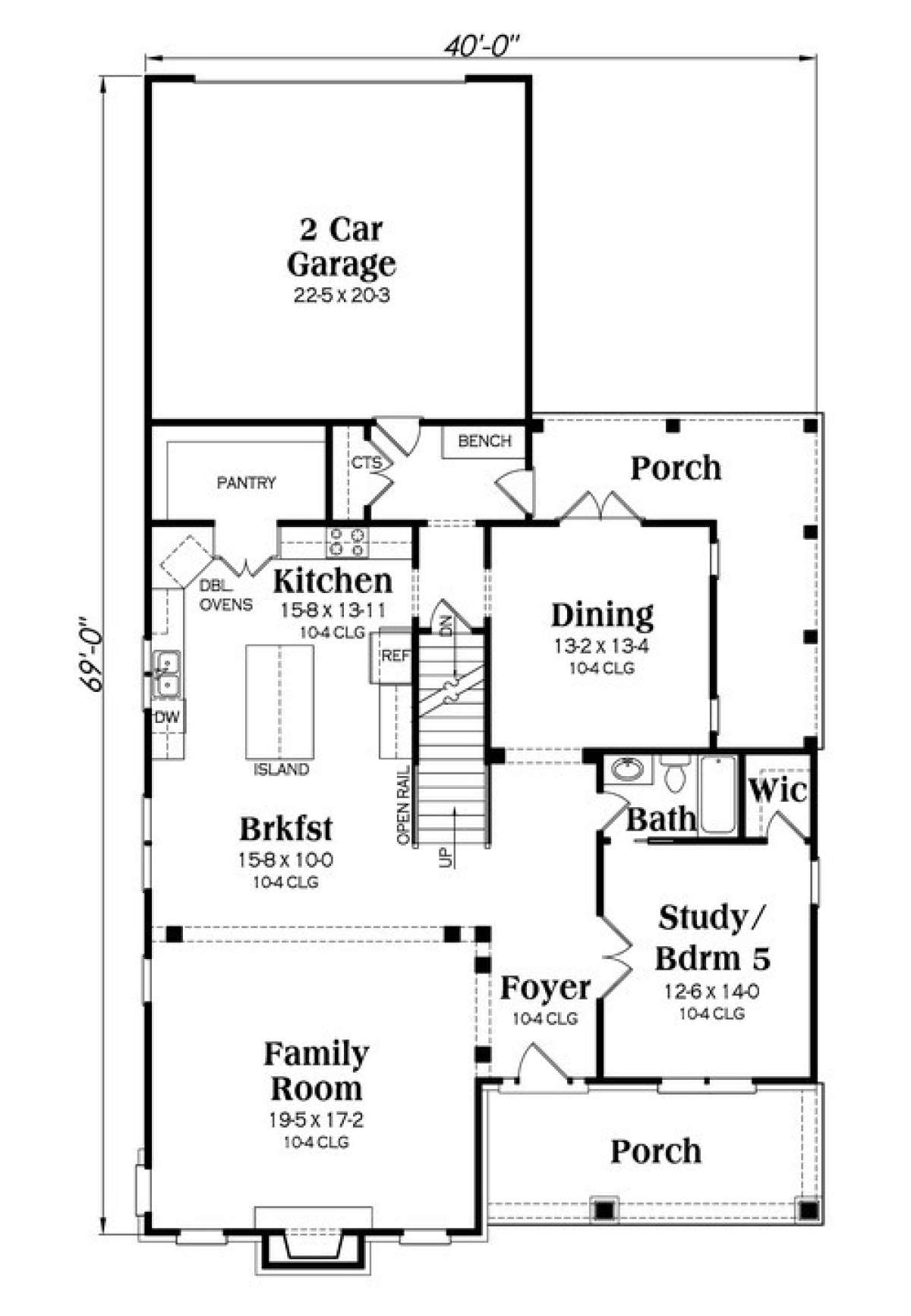 Floorplan 1 for House Plan #009-00200