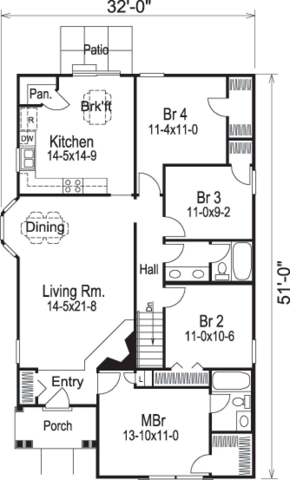 Floorplan 1 for House Plan #5633-00112