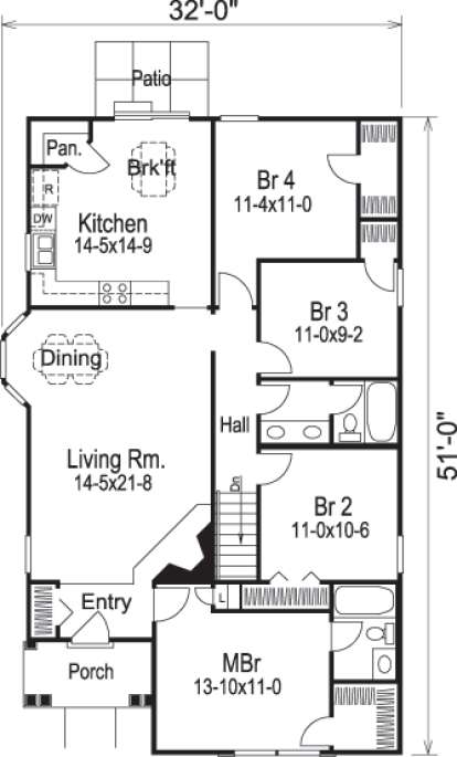 Floorplan1 for House Plan #5633-00112
