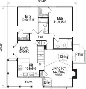 Floorplan 1 for House Plan #5633-00115