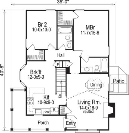 Floorplan1 for House Plan #5633-00115