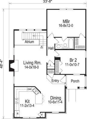 Floorplan 1 for House Plan #5633-00116