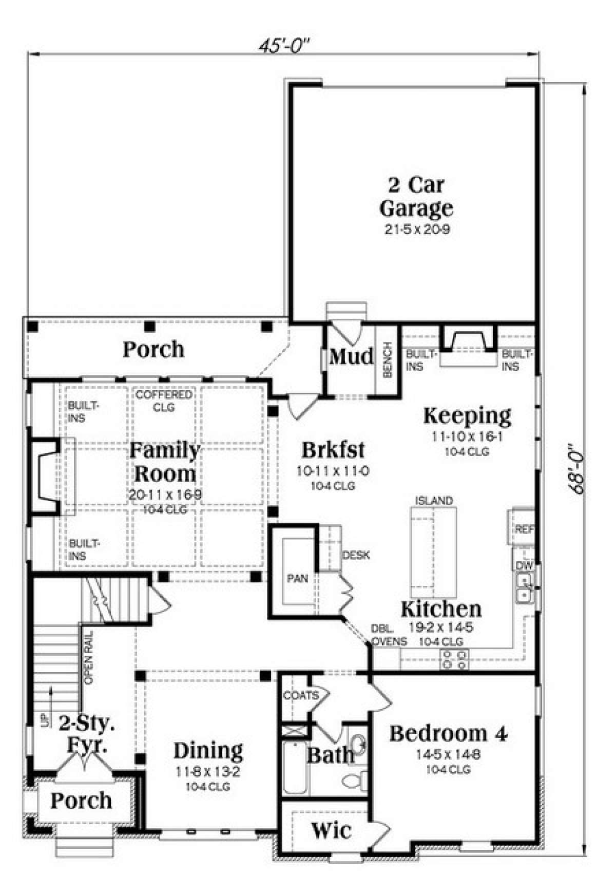 Main Floor for House Plan #009-00203