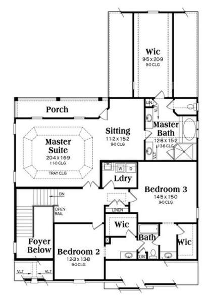 Second Floor for House Plan #009-00203