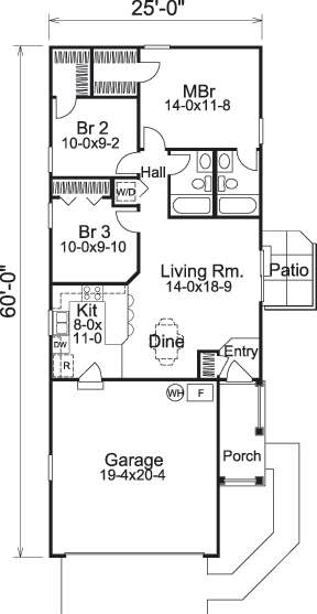 Floorplan 1 for House Plan #5633-00118
