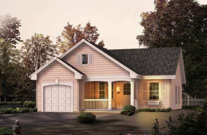 2 Bed, 1 Bath, 888 Square Foot House Plan - #5633-00119