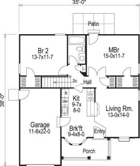 Floorplan 1 for House Plan #5633-00119