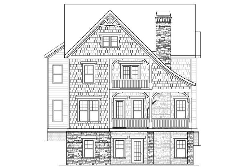 Narrow Lot House Plan #009-00204 Elevation Photo