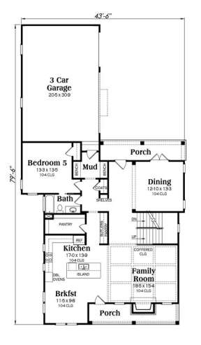 Main Floor for House Plan #009-00204