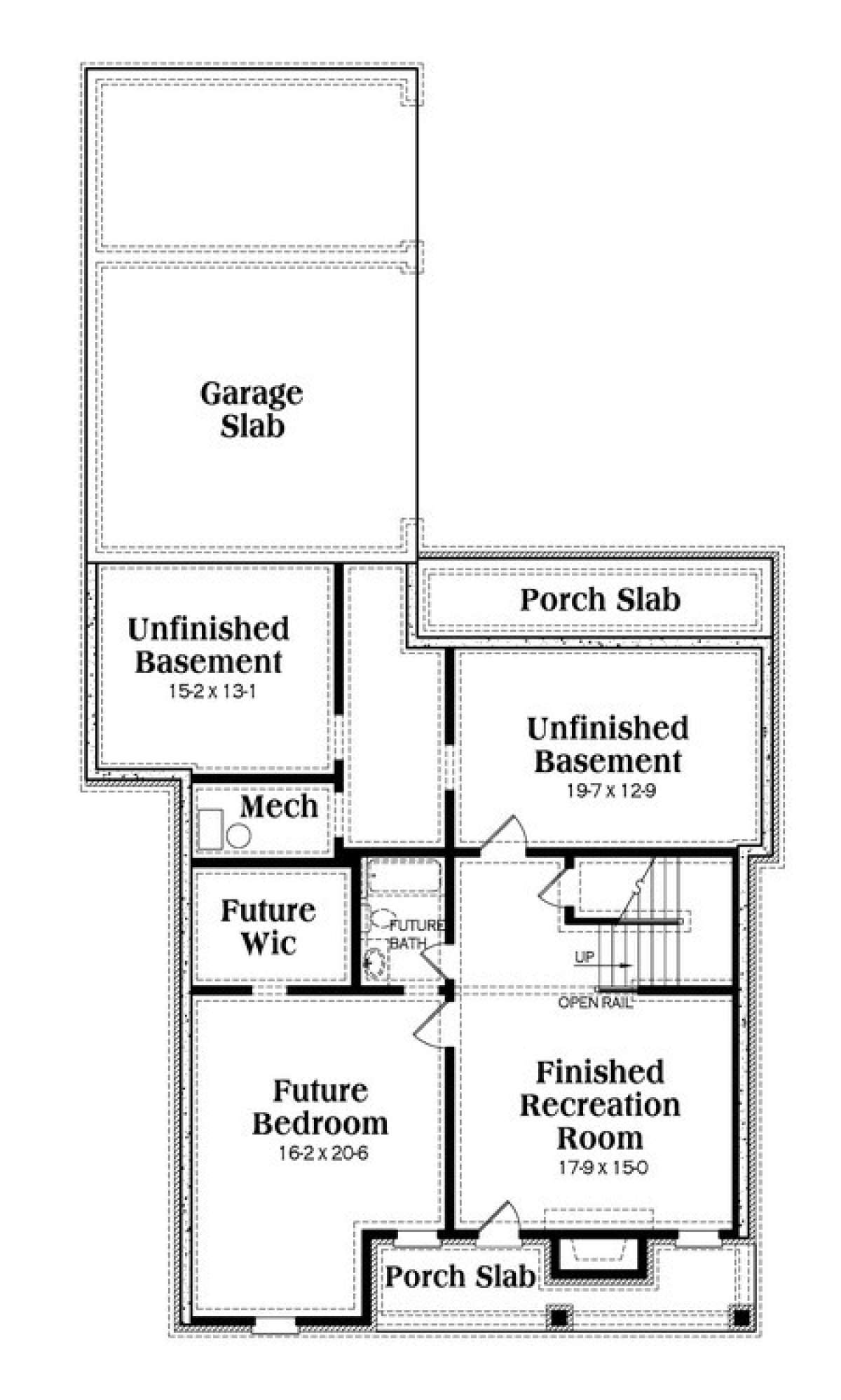 Basement for House Plan #009-00204