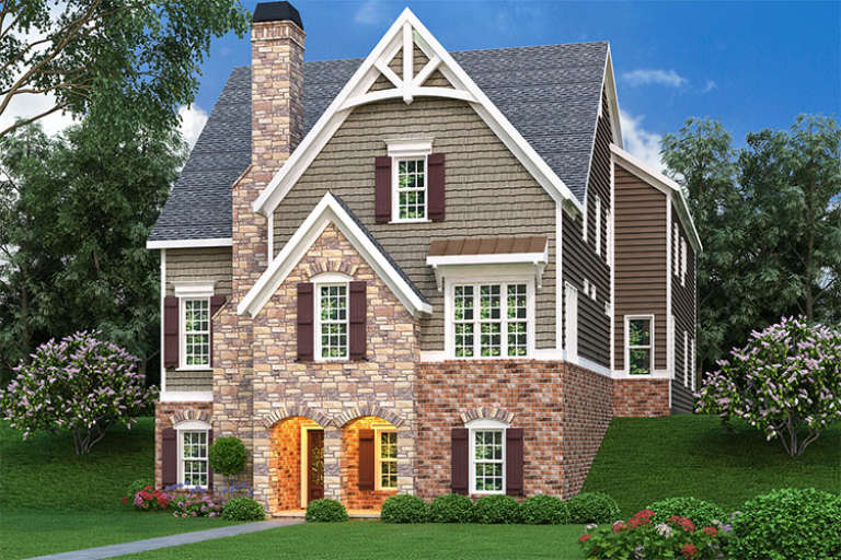European House Plan #009-00205 Elevation Photo