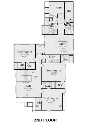 Second Floor for House Plan #009-00205