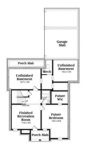 Unfinished Basement for House Plan #009-00205