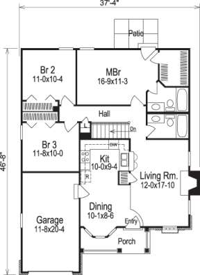 Floorplan 1 for House Plan #5633-00120