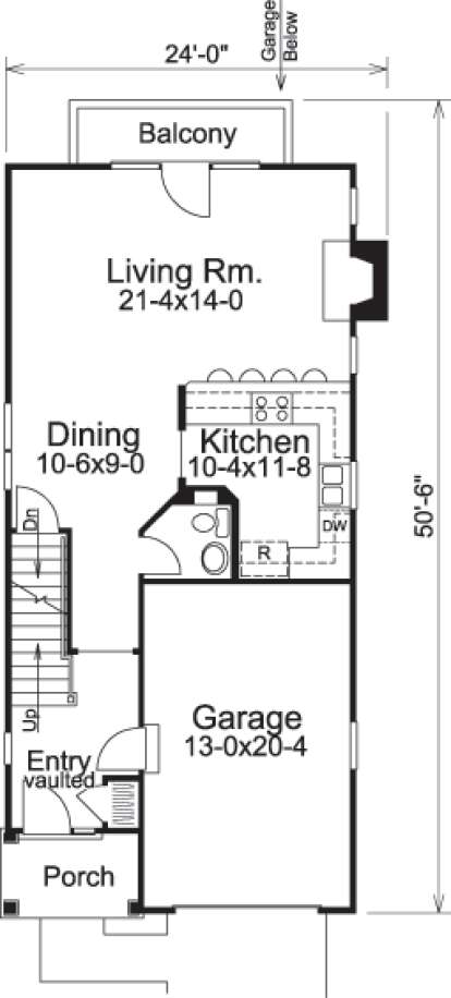 Floorplan 1 for House Plan #5633-00121