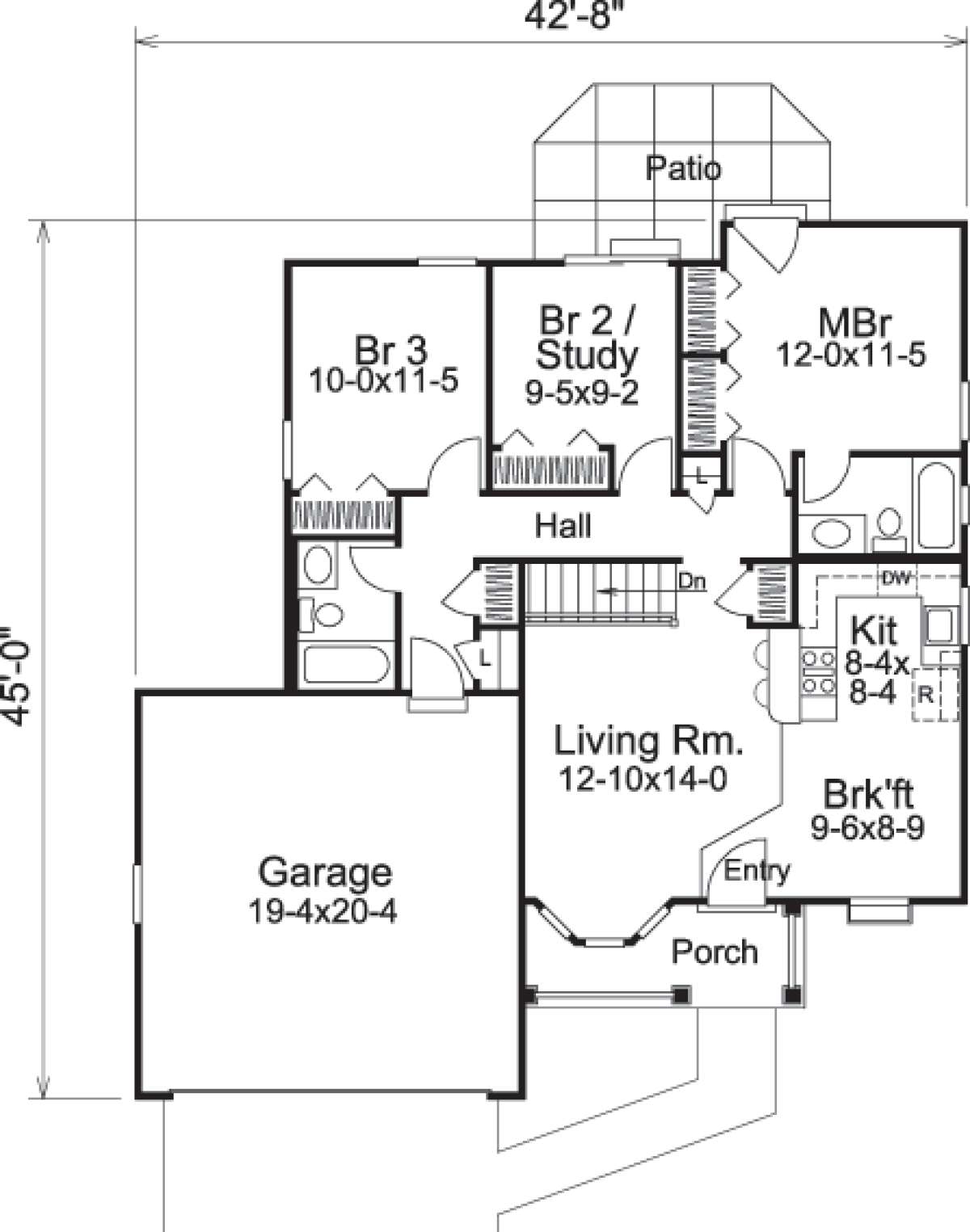 Floorplan 1 for House Plan #5633-00122