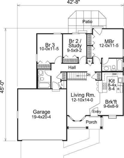 Floorplan 1 for House Plan #5633-00122