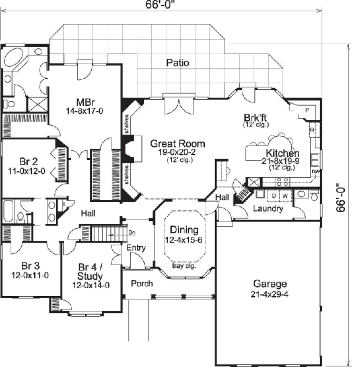 Floorplan 1 for House Plan #5633-00123