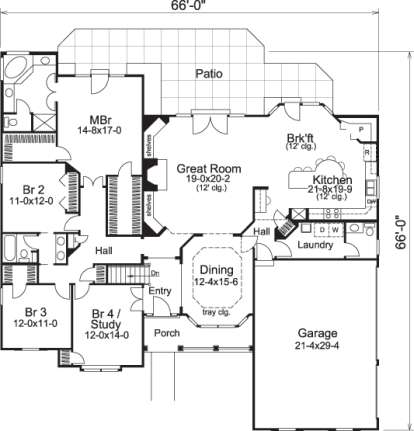 Floorplan 1 for House Plan #5633-00123