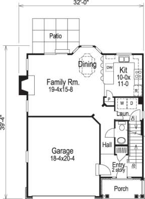 Floorplan 1 for House Plan #5633-00124