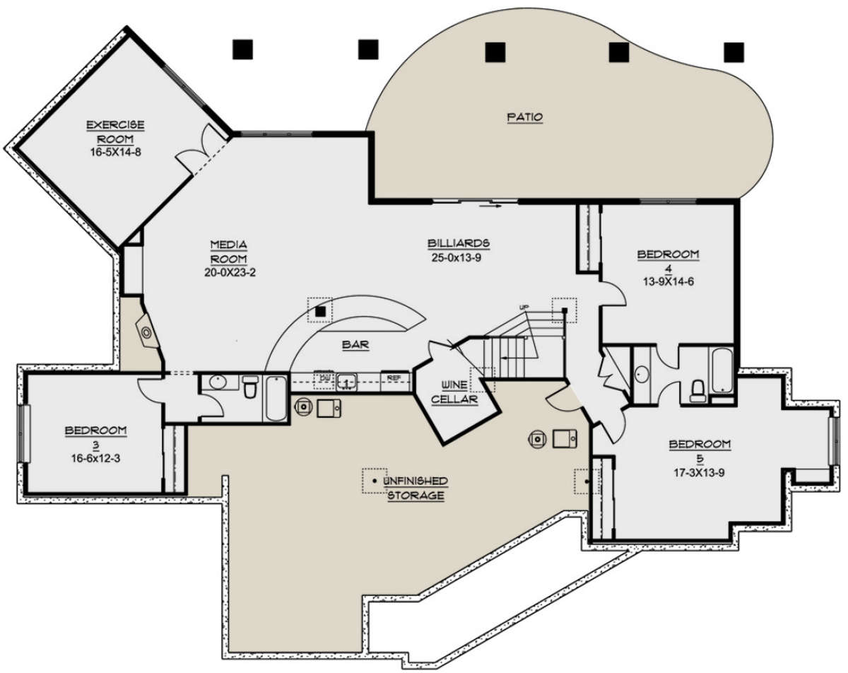 Basement for House Plan #5631-00032