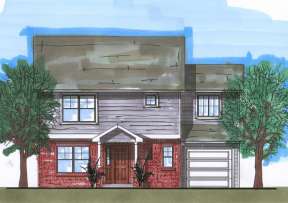 Narrow Lot House Plan #5631-00035 Elevation Photo