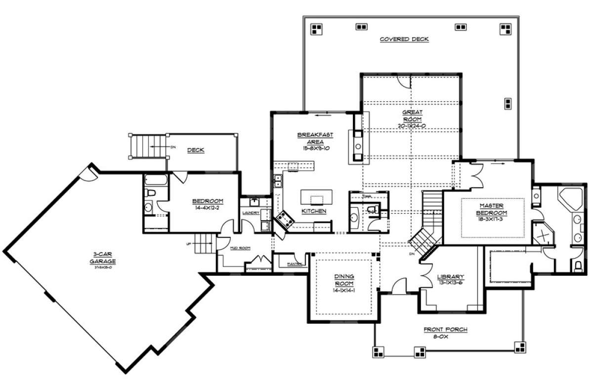 Floorplan 1 for House Plan #5631-00038