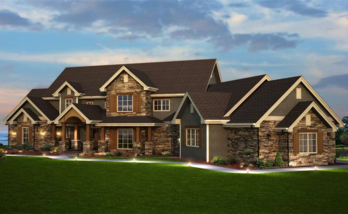 Craftsman Plan: 6,837 Square Feet, 6 Bedrooms, 5 Bathrooms - 5631-00041