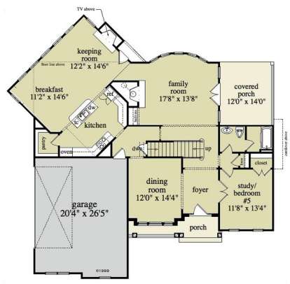 Floorplan 1 for House Plan #5458-00053