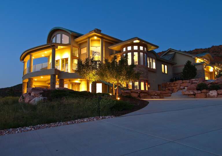 House Plan House Plan #14472 Rear Angled Elevation