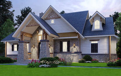 Cottage House Plan #699-00043 Elevation Photo