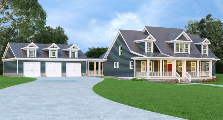 Cape Cod House Plan #009-00207 Elevation Photo