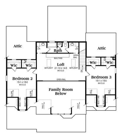Second Floor for House Plan #009-00207