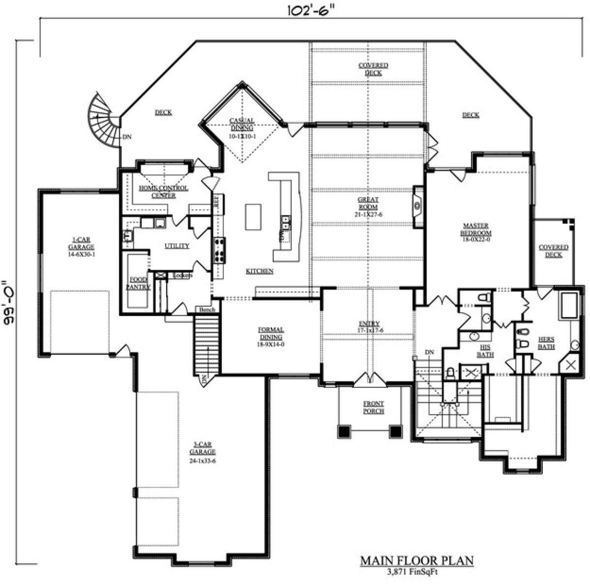 Floorplan 1 for House Plan #5631-00051