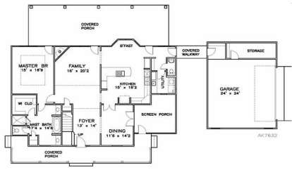 Floorplan 1 for House Plan #6471-00005