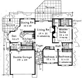 Floorplan 1 for House Plan #033-00004