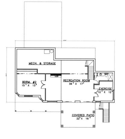 Basement Floor for House Plan #039-00187